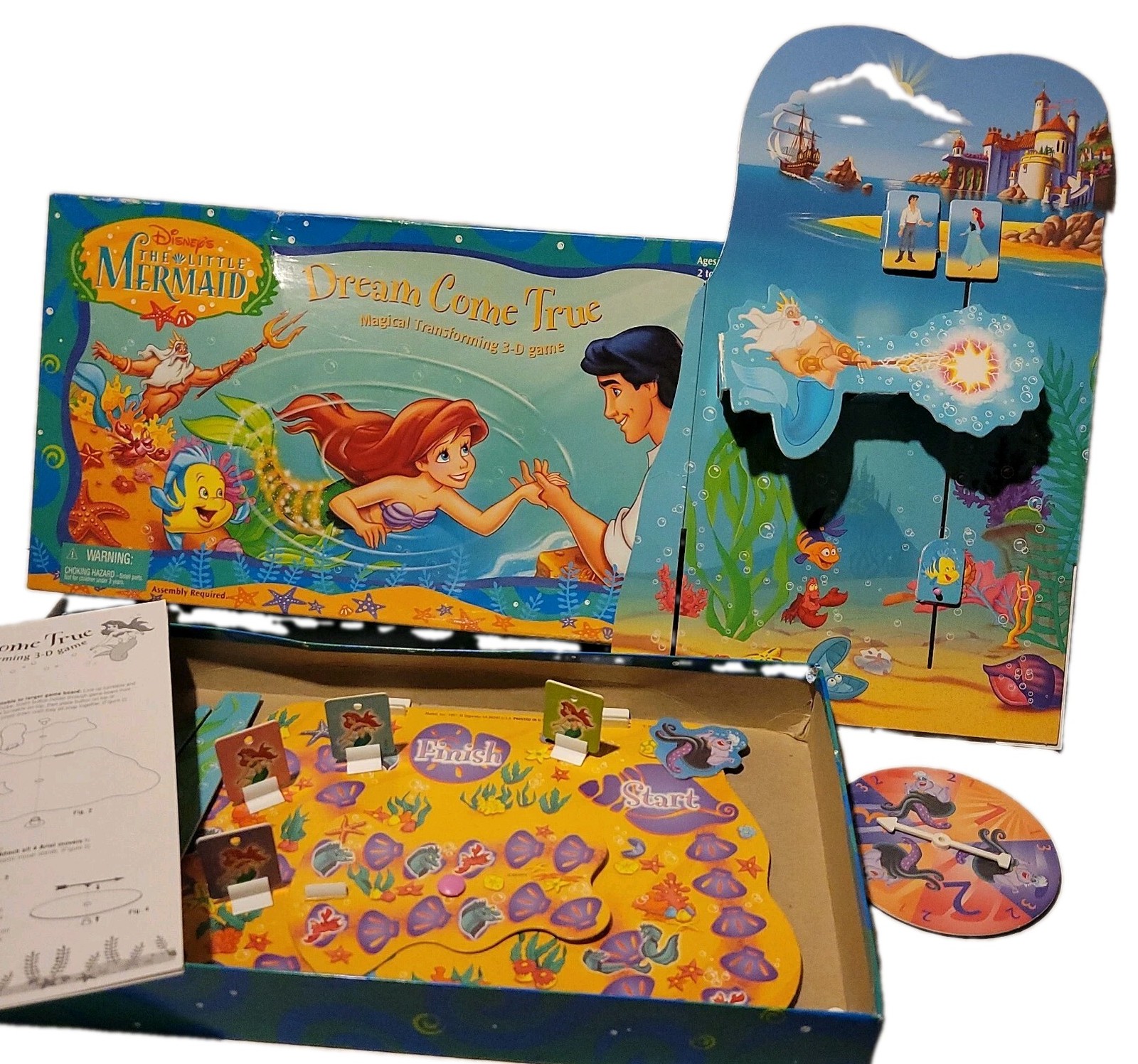Vintage 1997 Disney The Little Mermaid Secrets of the Sea Board Game – Complete