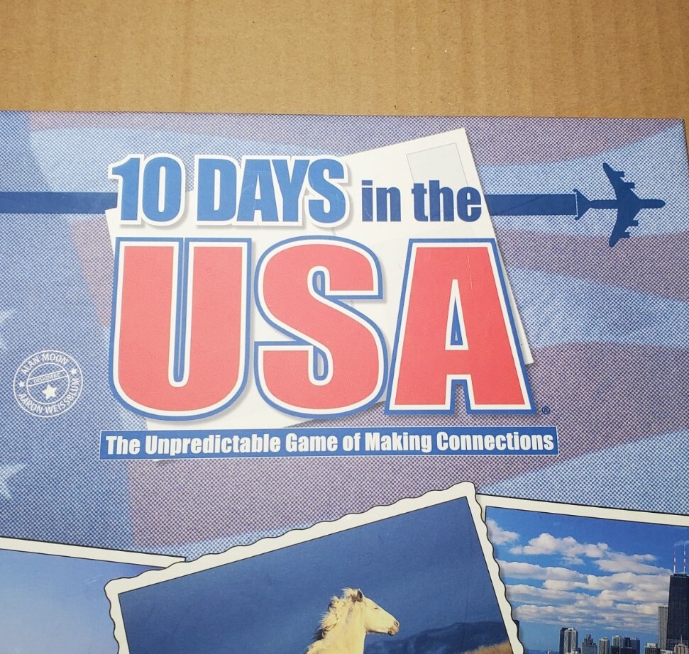 10 Ten Days in the USA Board Game 2004 By Out of The Box Games – 100% COMPLETE!