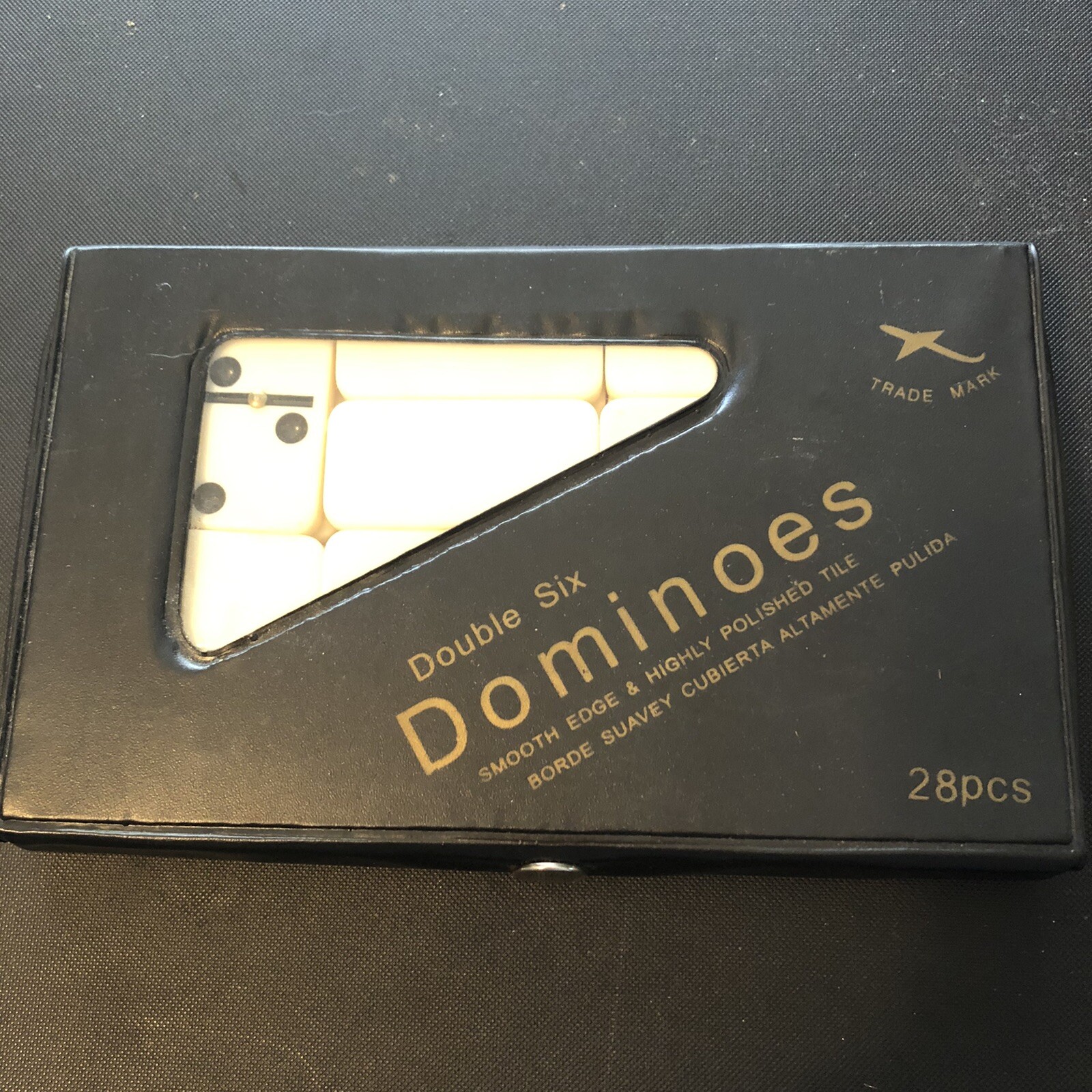 Vintage Double Six Dominoes Trade Mark W/ Travel Case