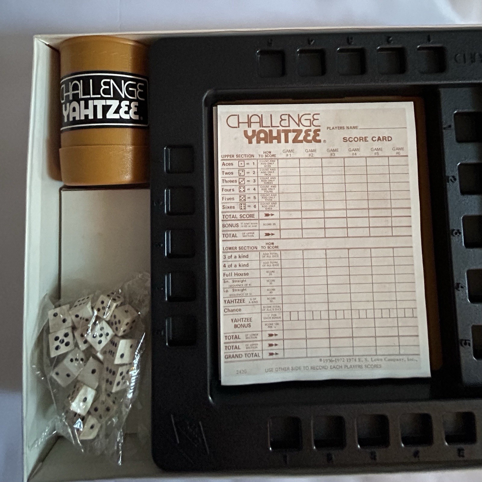 Vintage 1974 Challenge Yatzee Game With Odd Couple Endorsements