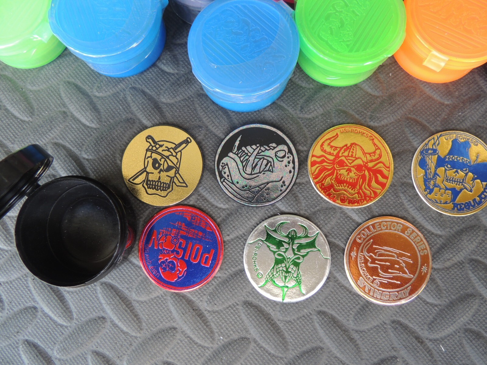 POGS ROHK PILE MILK CAPS LOT OF 6 SEALED CONTAINERS VINTAGE 1994