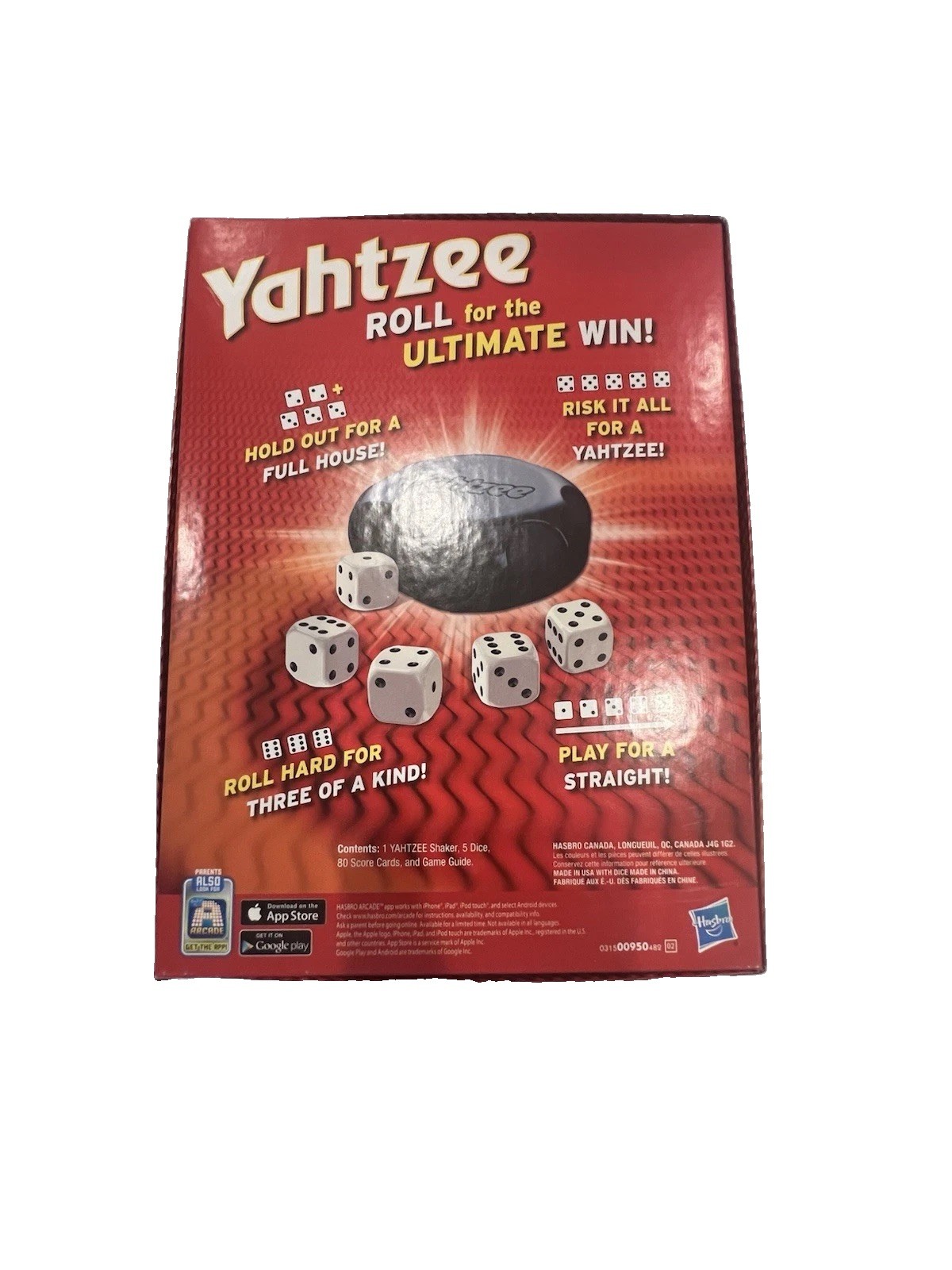 *New* Hasbro Gaming Yahtzee Complete Dice Game Strategy Players *all pieces*