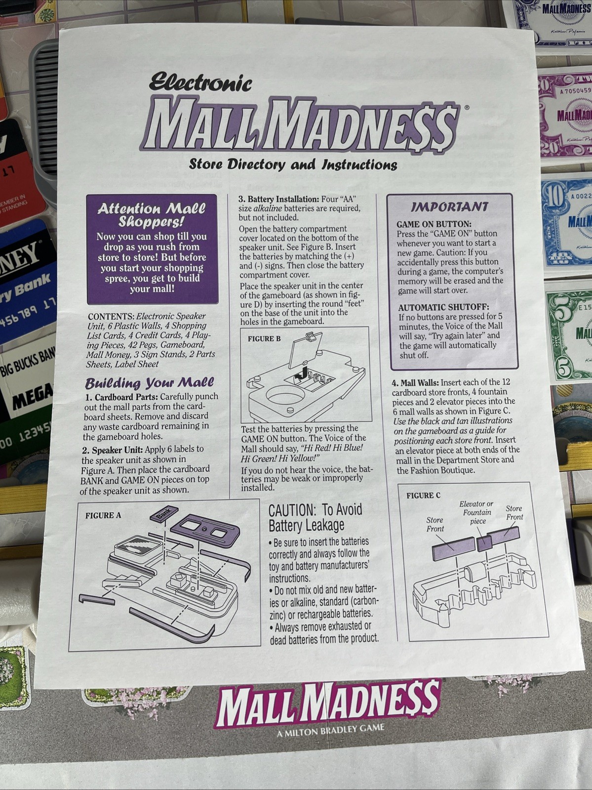 Electronic Mall Madness Milton Bradley-100% Complete w/ Working Electronic Unit