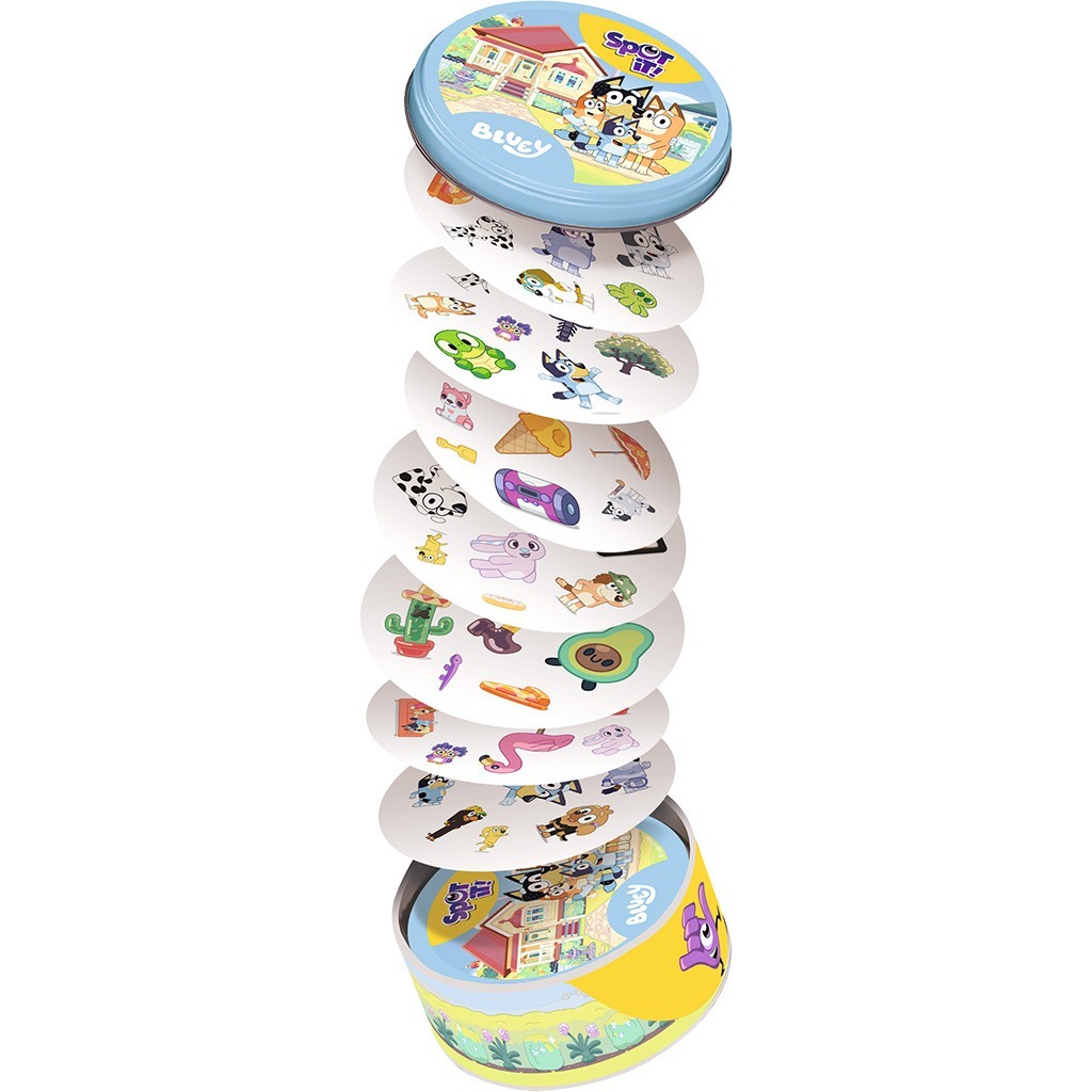 Spot It! Bluey Eco Blister Card Game Zygomatic Bingo Bandit Chilli Family Party