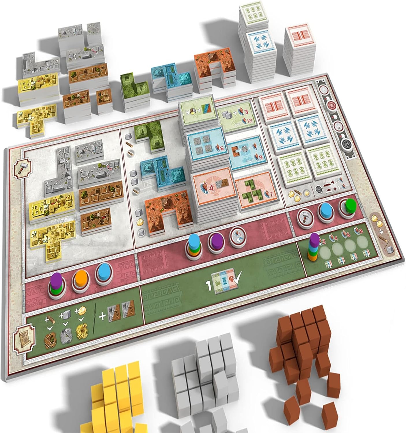 GTS Distribution BUCANEIROS Founders of Teotihuacan-Tile Laying-Board Game, Anci