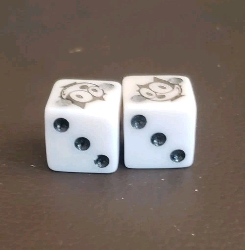 Vintage FELIX THE CAT Game Dice Pair Die From Board Game? HARD TO FIND!!!