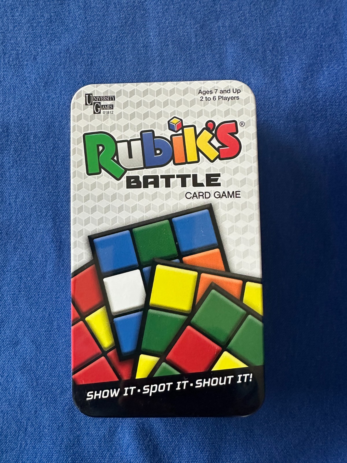 Rubik’s Battle Card Game in Tin, Great Brain Game, open but never played