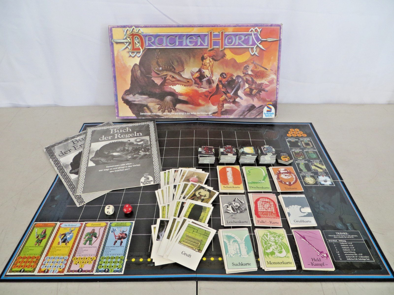 Vintage 1985 Schmidt Spiele Drachen Hort (Dragon Lair) Board Game – German RARE
