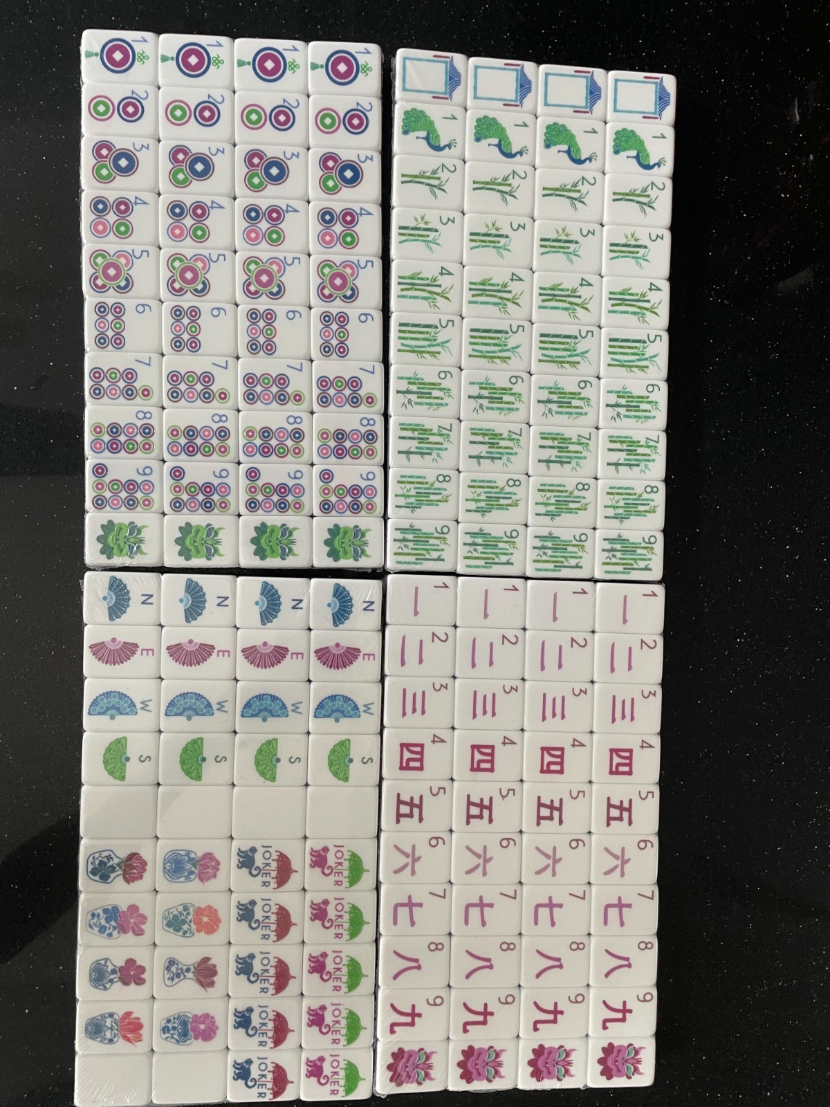 American Mahjong Tiles Set – 160 Tiles, 4-layer engraved acrylic ( Dark Purple)