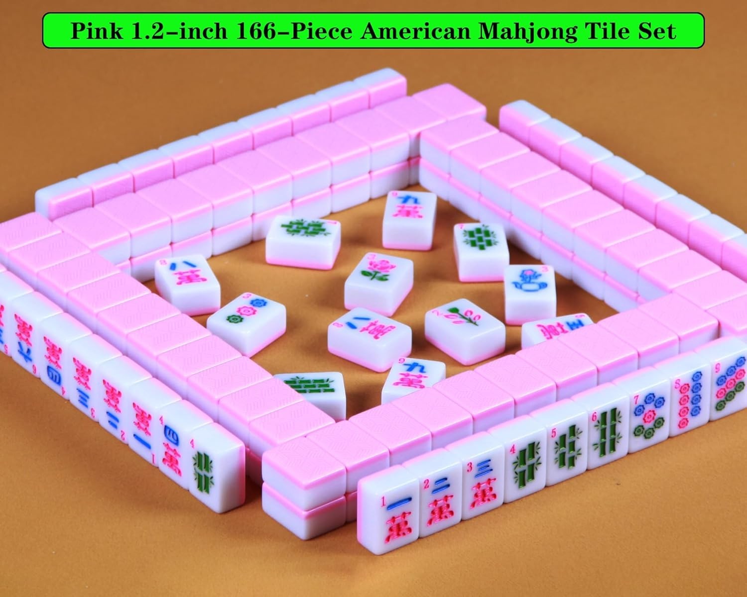 Pink Mahjong Tile Set 1.2 Inch American Mahjong Set 166 Mahjong Set