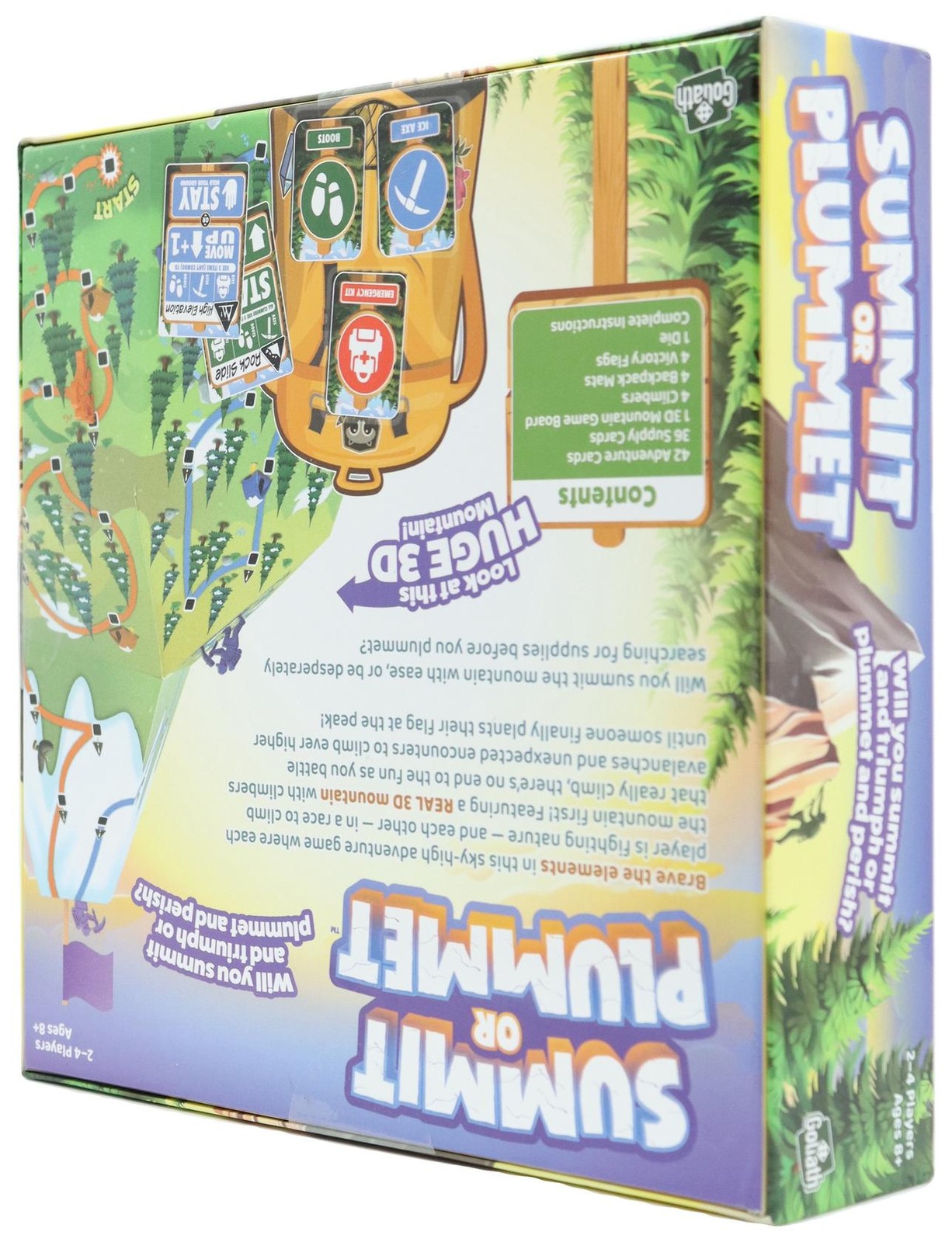 Goliath Summit or Plummet Game | Includes A Giant 13-Inch Tall 3D Mountain | 2-4