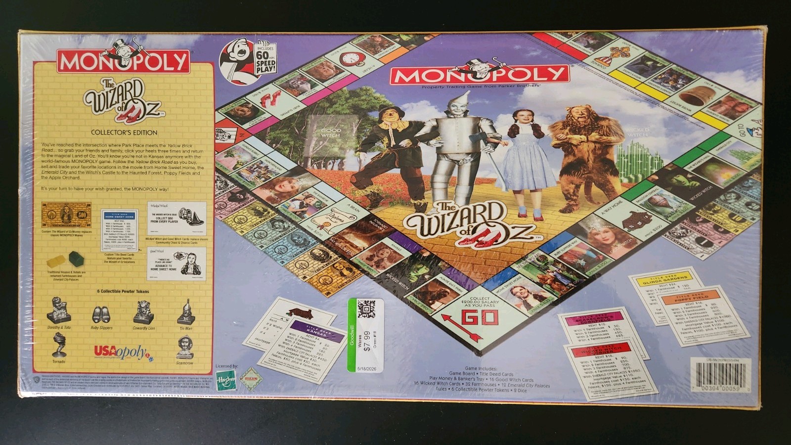 New (sealed) The Wizard of Oz Collector’s Edition Monopoly Board Game