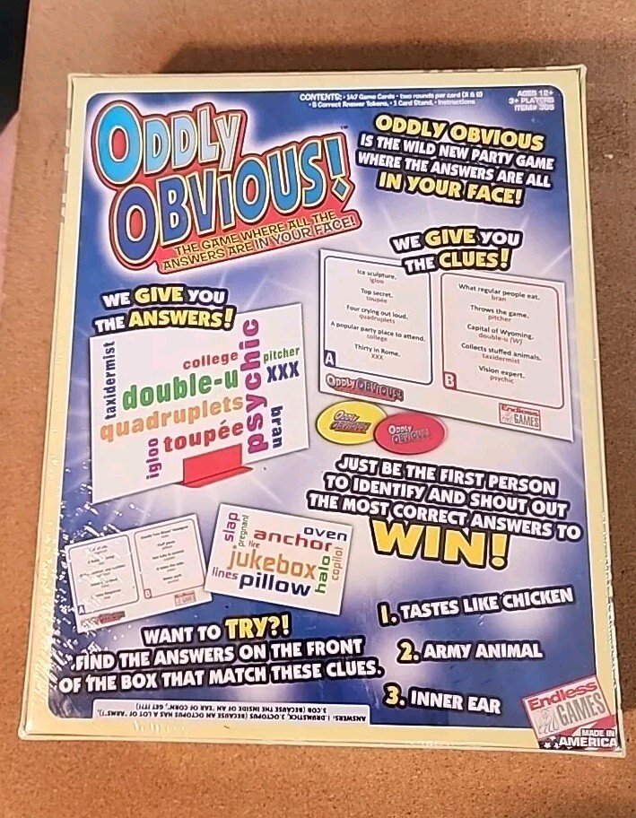 Oddly Obvious! – Endless Games – Family Game Night – Sealed NEW