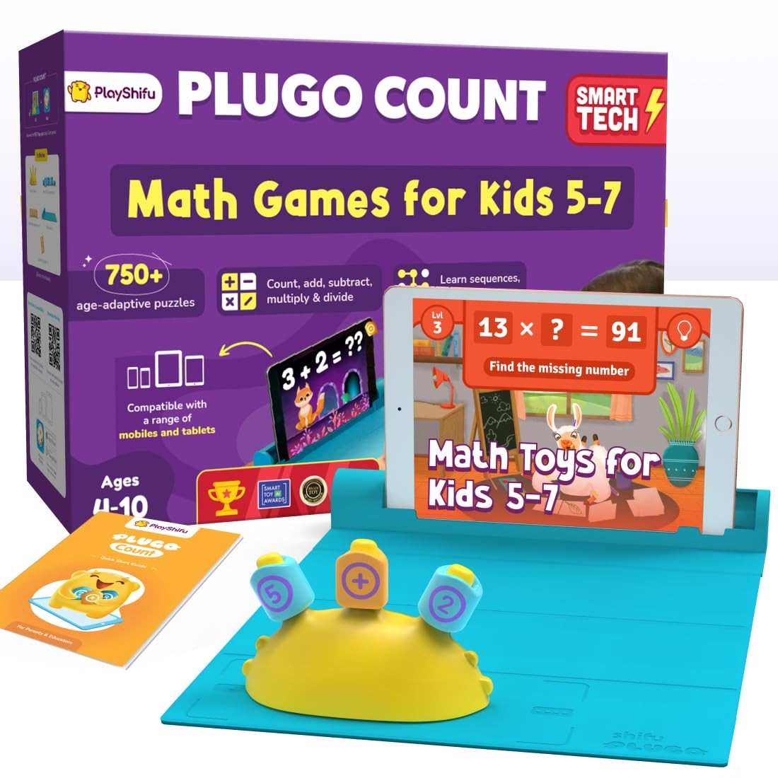 STEM Learning Toy Math Games Kids 5-7 Plugo Count Interactive Kit PlayShifu Gift