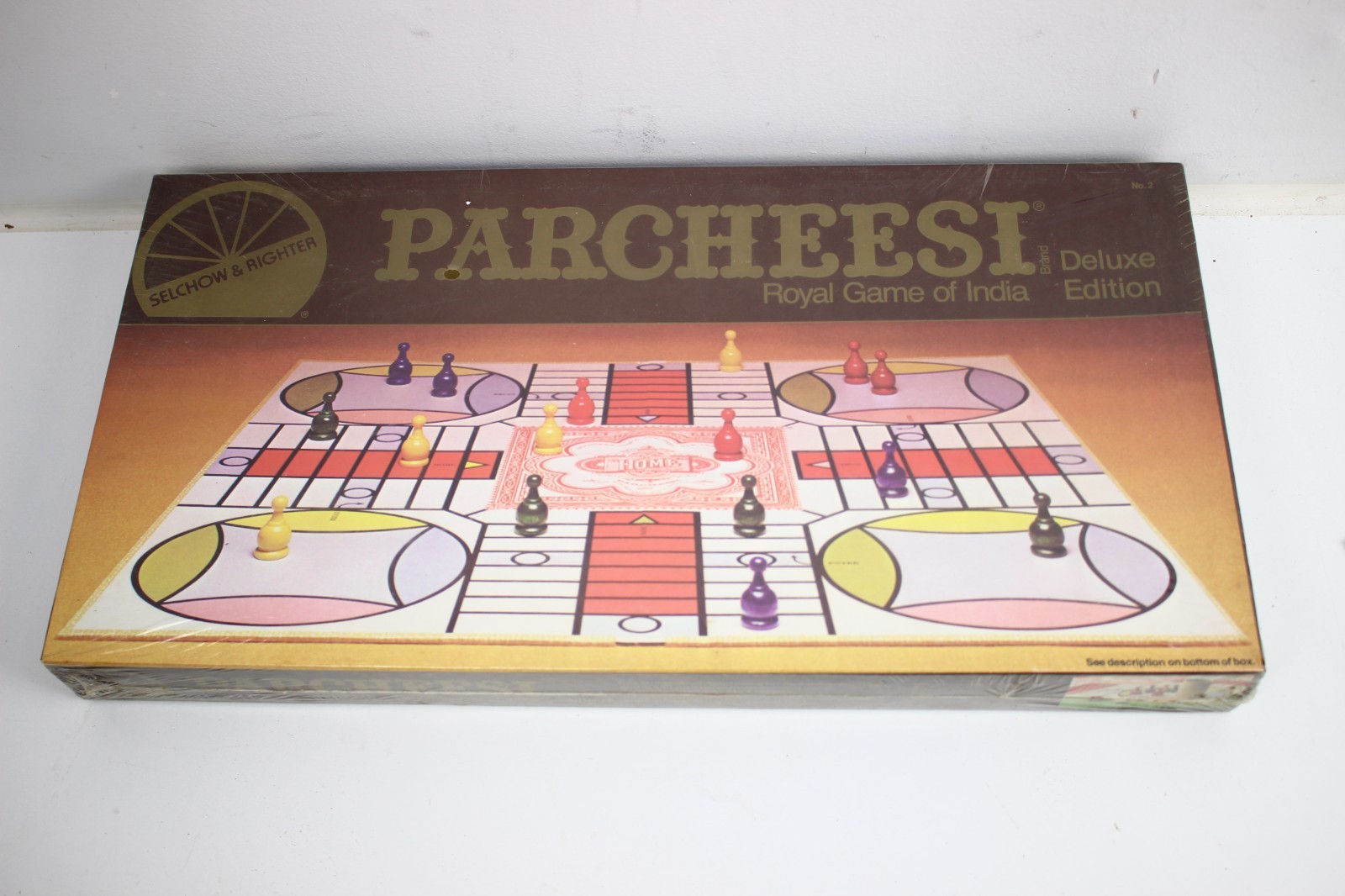 Selchow & Righter 1982: PARCHEESI Deluxe Edition Royal Game of India SEALED No.2
