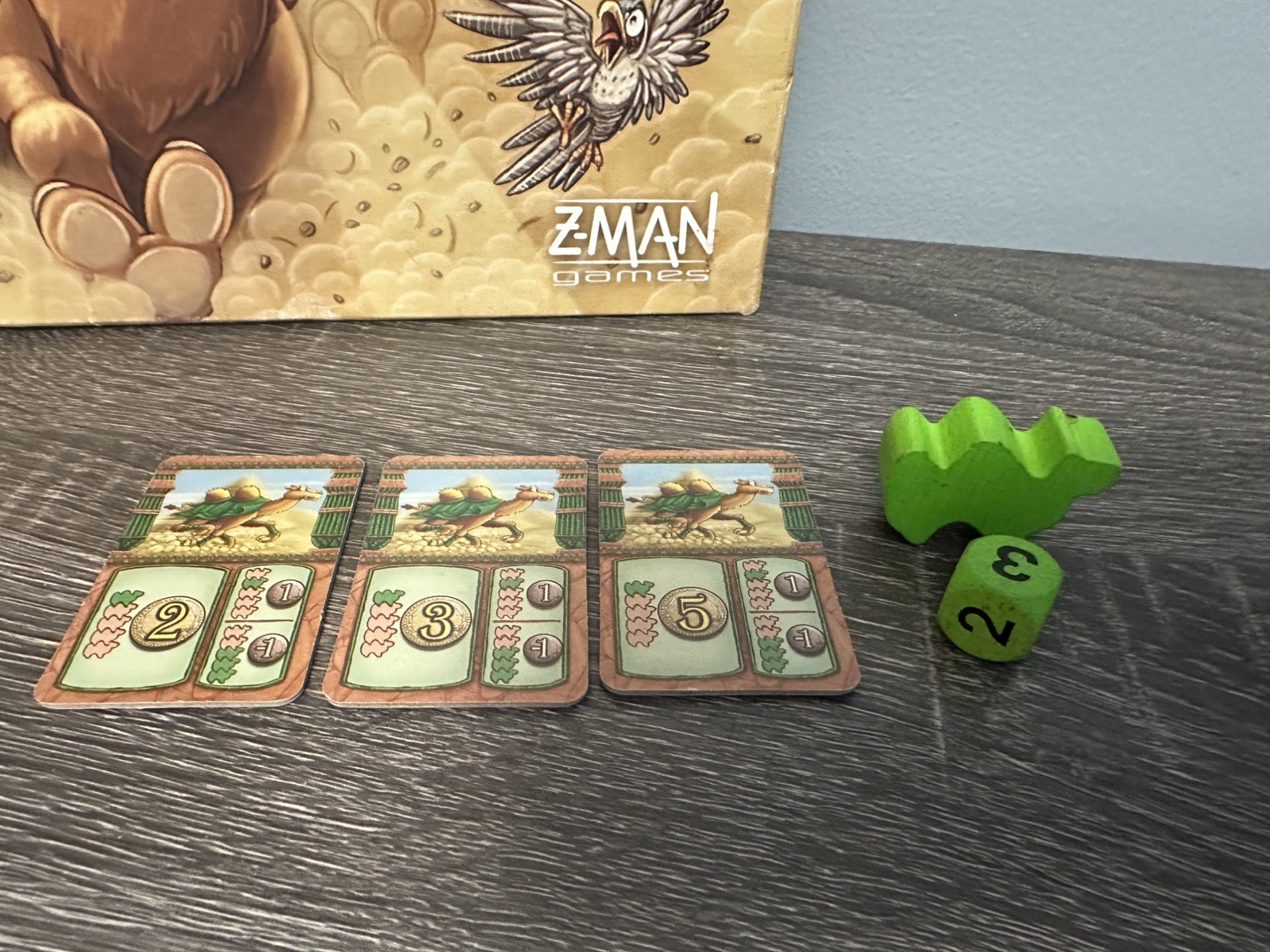 Camel Up Board Game First Edition Replacement Pieces Green Player Piece Cards