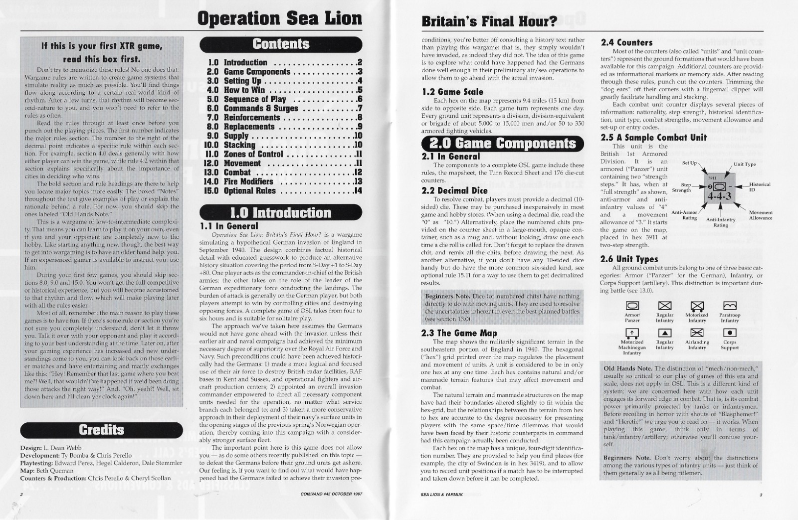 Command Magazine #45 2 Games; Operation Sea Lion & Yarmuk Holy Land 636AD Unpun
