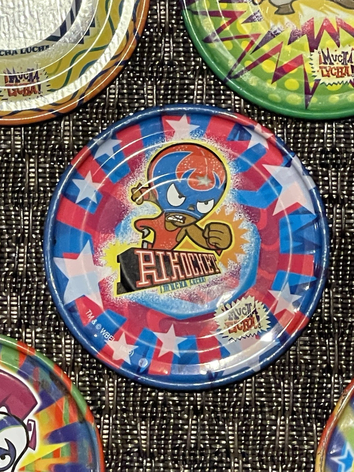 Lot Of 5 Rare Mega Tazos Pogs Mexico ¡MUCHA LUCHA! BIGER SIZE Metal