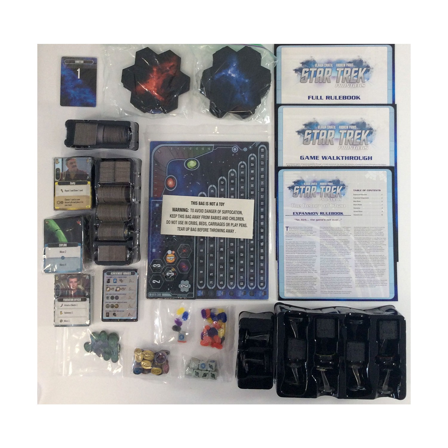 WizKids Board Game Star Trek Frontiers w/The Return of Khan! VG+/NM