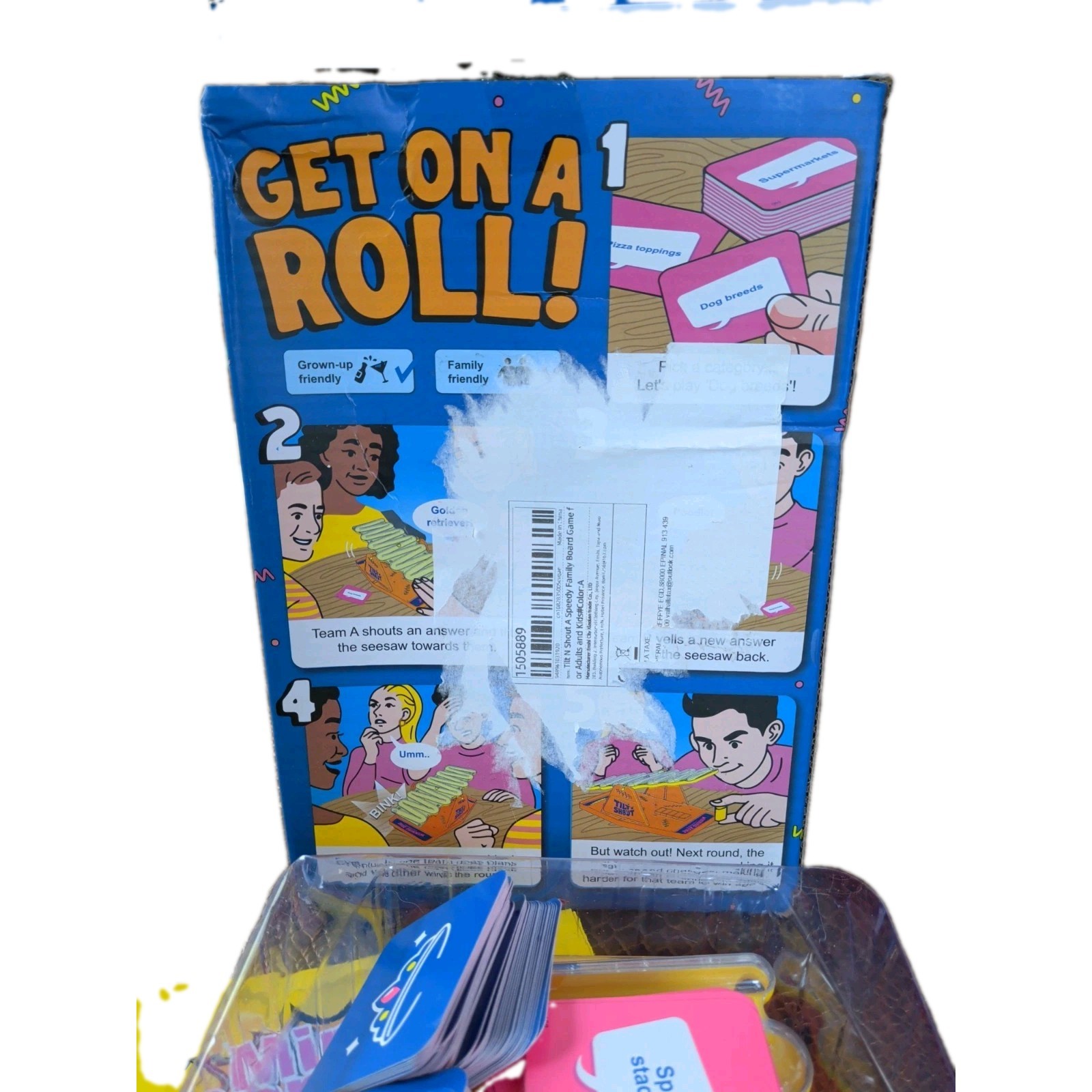 Big Potato Tilt ‘n’ Shout Board Game Family Party Trivia Word Seesaw Complete