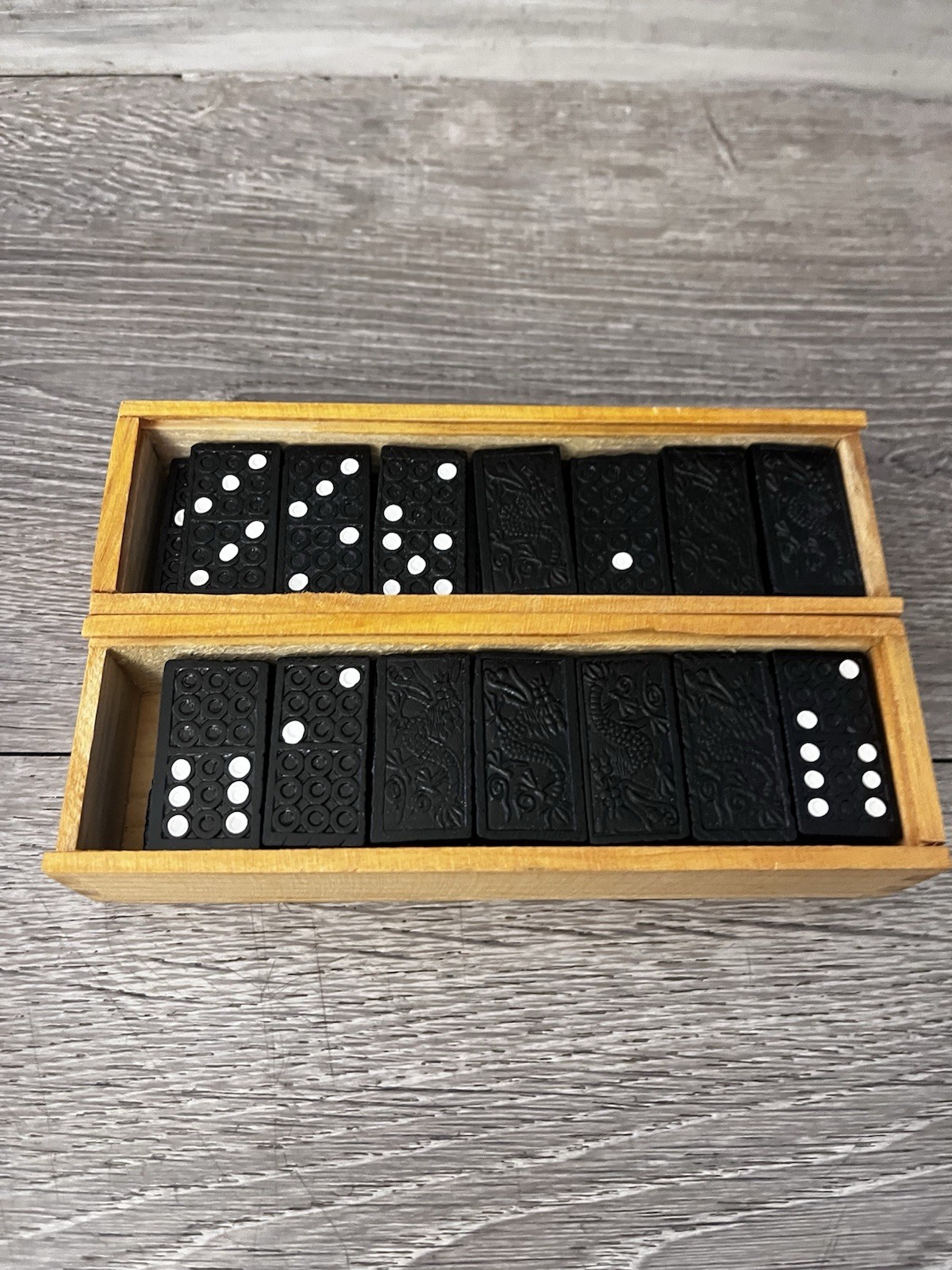 Domino Sets 28pc Double Six Wood Storage Case Classic Game Set Of 2