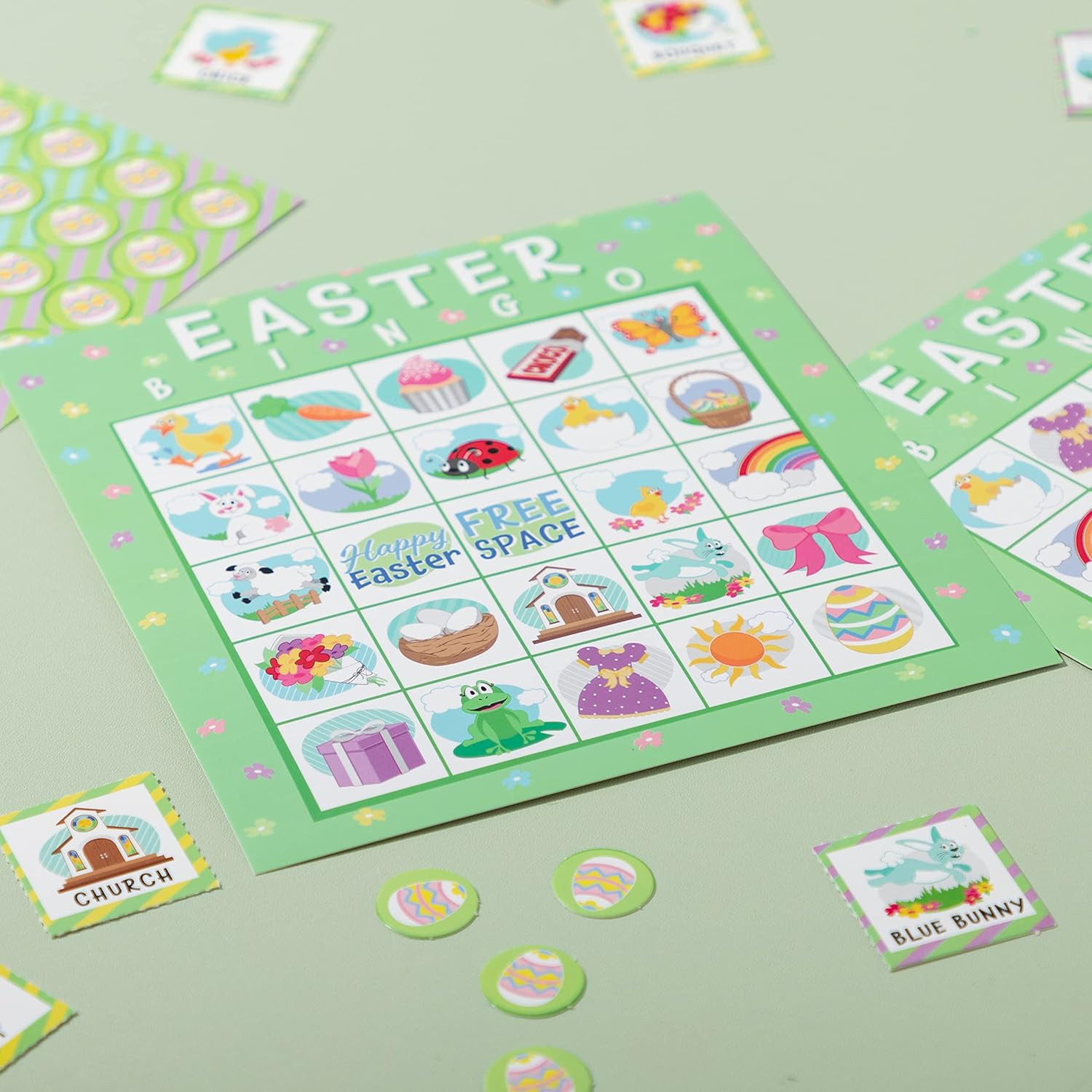 28 Players Easter Bingo Cards 5×5 Party Game Classroom Family Activity for Kids!