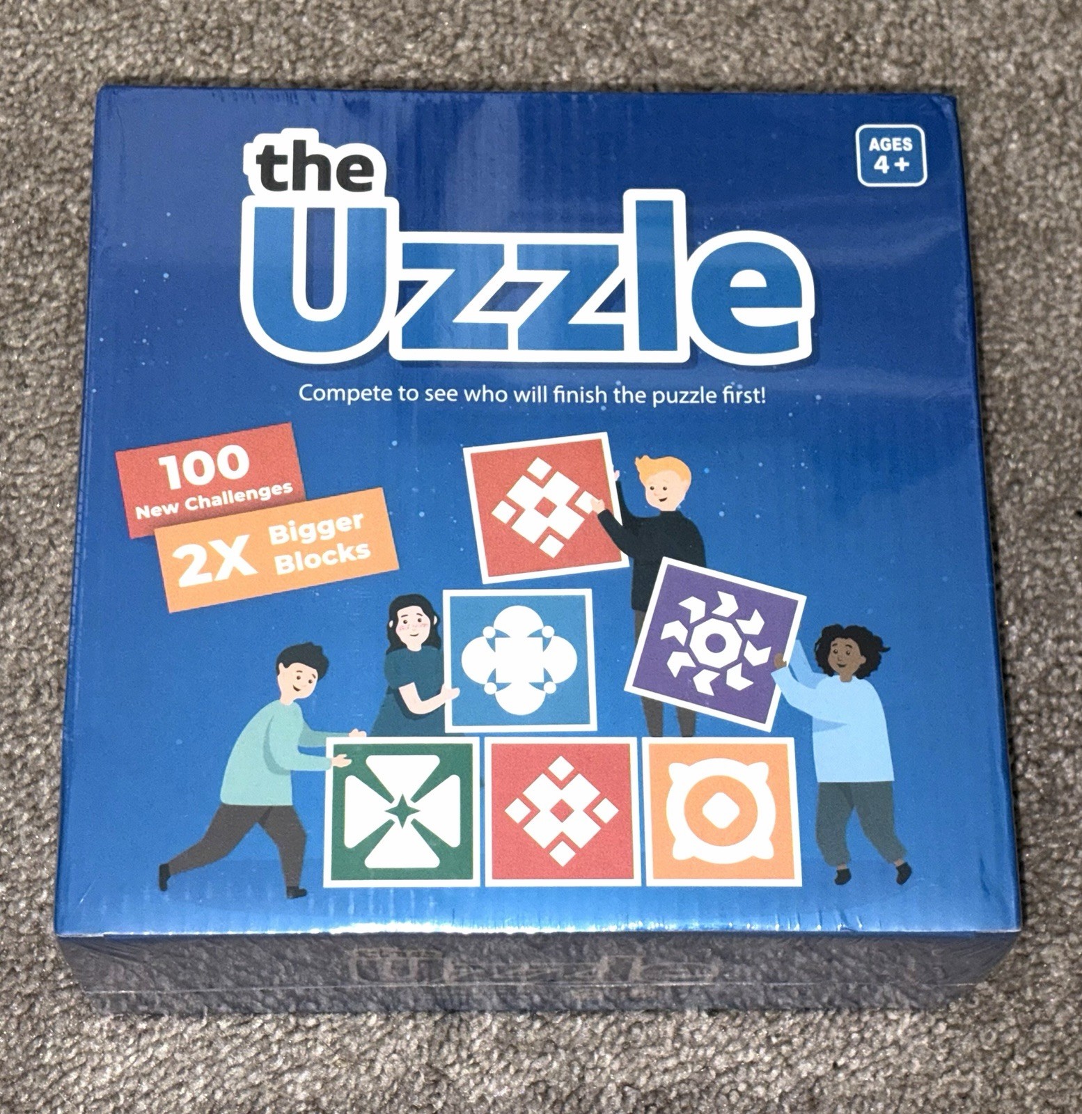 The Uzzle Board Game 2nd Edition 2x Bigger Blocks 100 New Challenges NEW