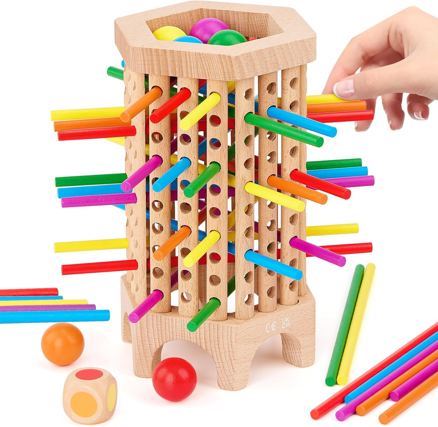 Montessori Game Wooden Board Games for Kids 4-6-8-12, 36 Colorful Stick Math Edu