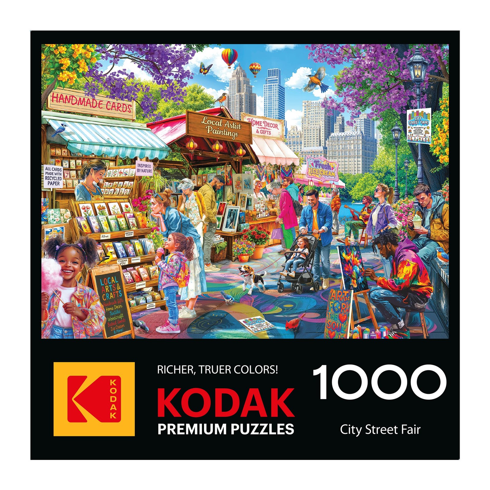 Jigsaw Puzzle 1000 Piece City Street Fair RoseArt Kodak Premium Adults Vibrant