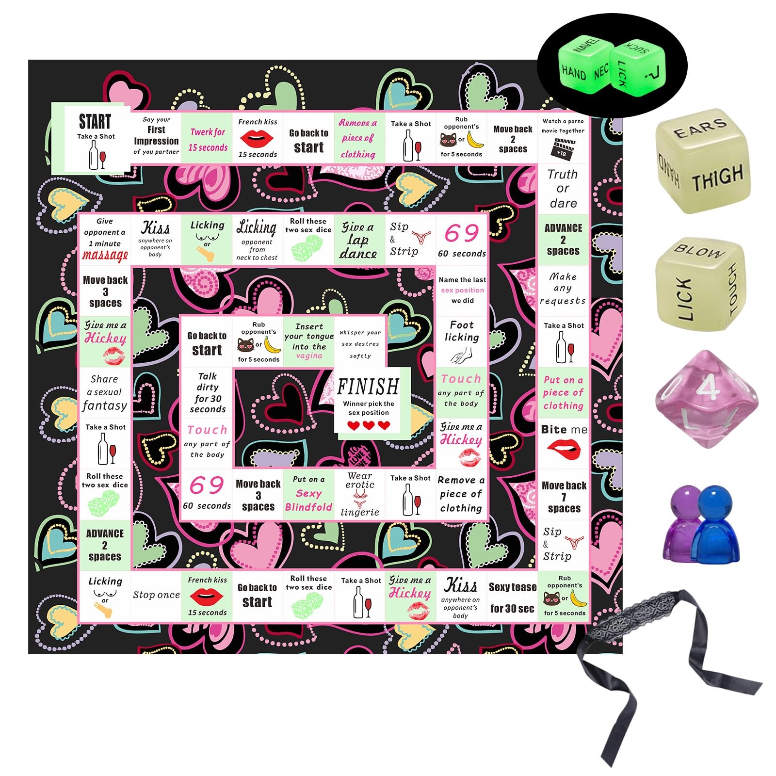 Couple Board Game for 19.7 inches x x 0.1 inches, Multi-color