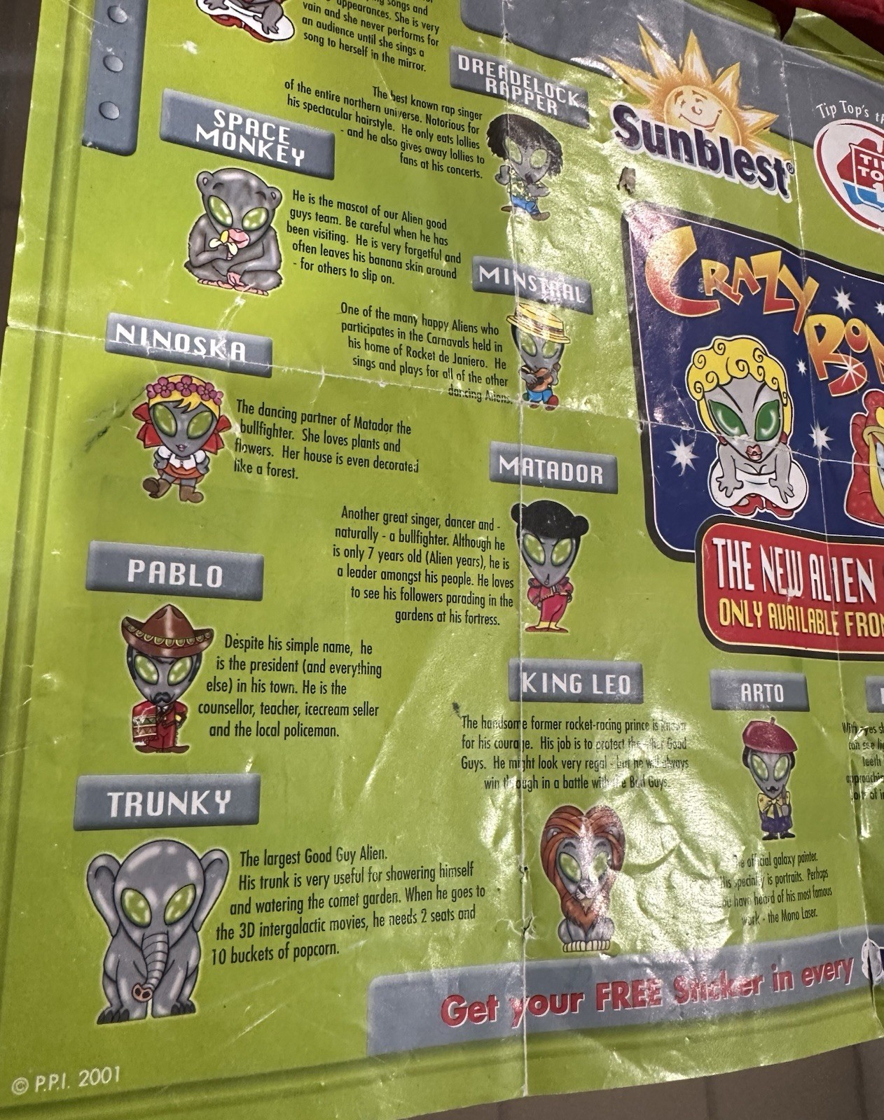 Gogo’s Crazy Bones Sunblest Aliens Ice Cream Australia 2001 K-Zone Tip Top Bundle