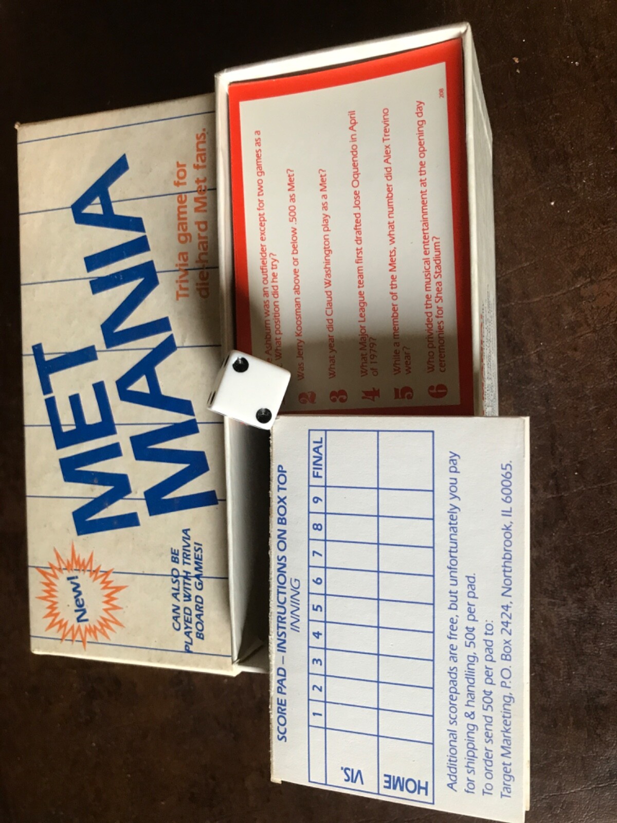 Vintage 1985 Target Met Mania Die Hard Met Edition Trivia Game