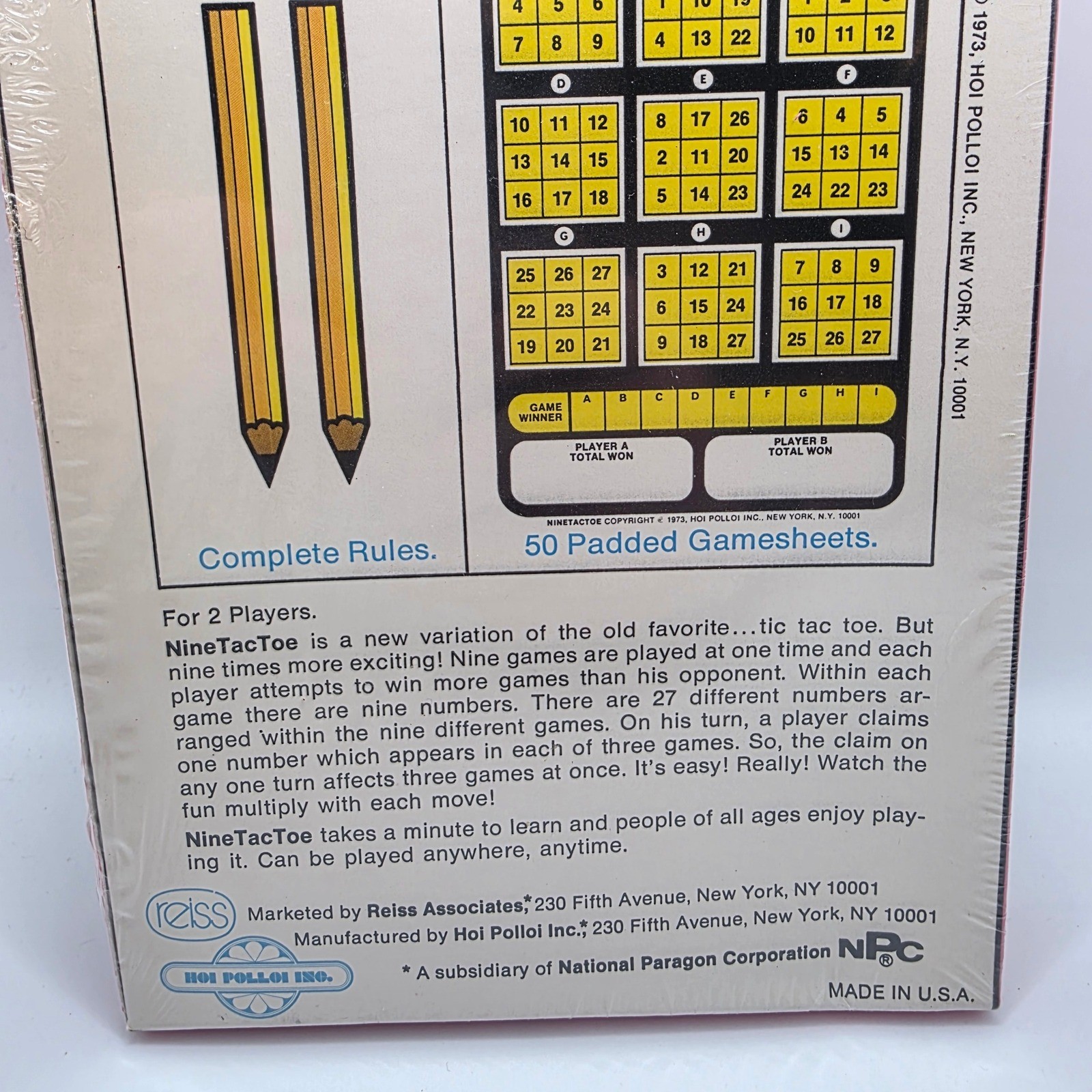 Vintage NineTacToe Board Game NEW Factory Sealed 1973 Hoi Polloi Reiss Associate
