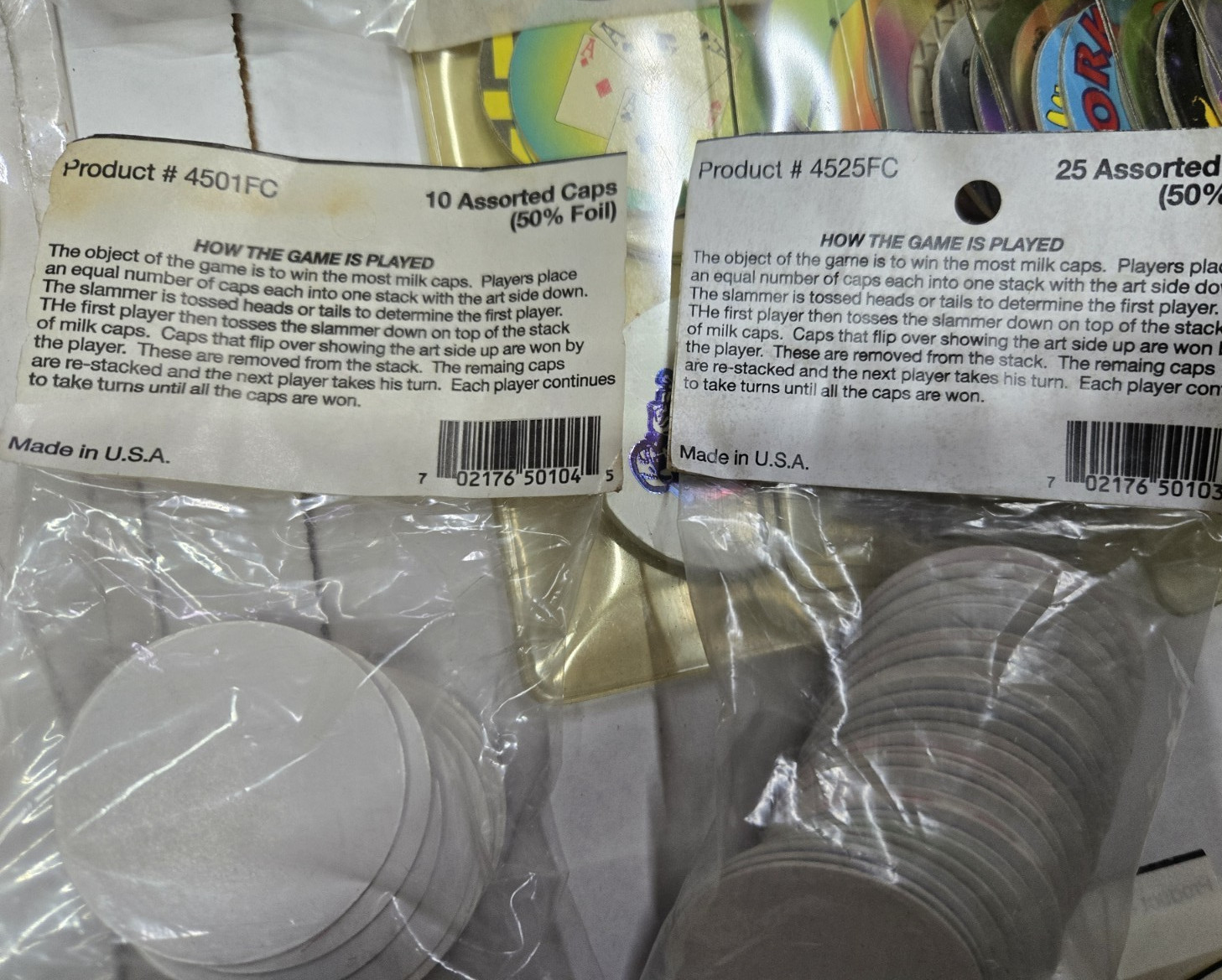 2lbs Vintage 1990s SLAMMER POG game Assorted packs