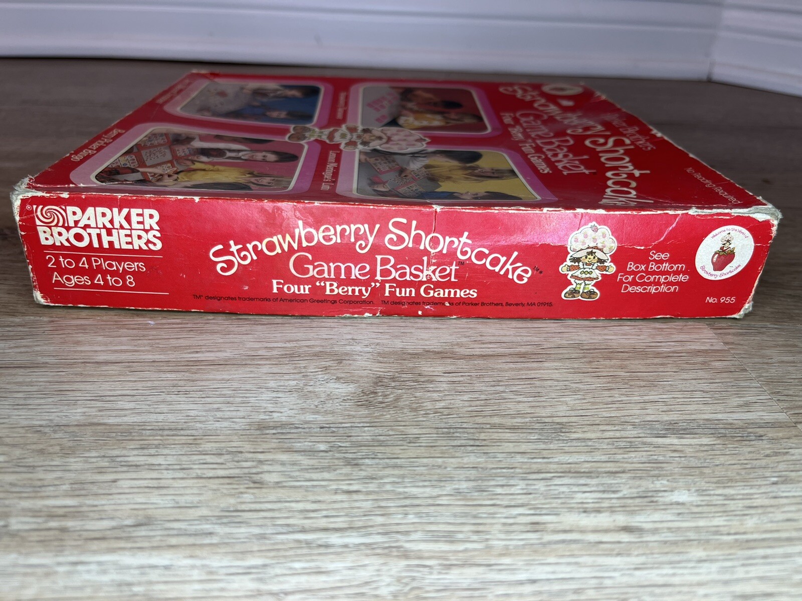 Vintage 1981 Stawberry Shortcake Game Basket Four “Berry” Fun Games Parker Bros