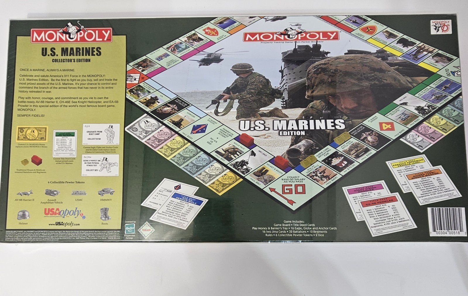 Monopoly US Marines Board Game Military 2005 Collector’s Edition New Sealed