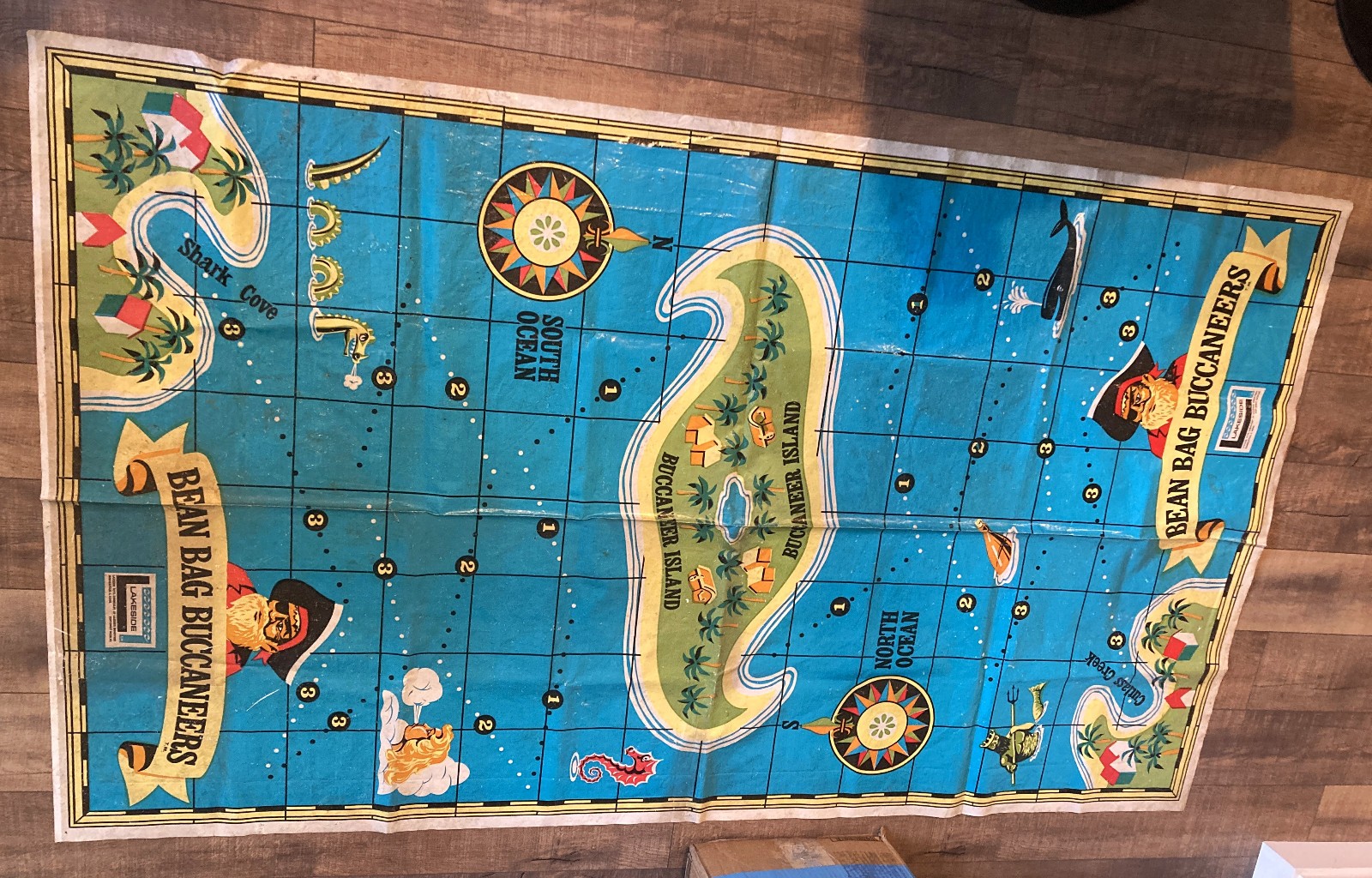 BEAN BAG BUCCANEERS Rare Vintage Lakeside 1962 Game Floor Map & Instruction Book