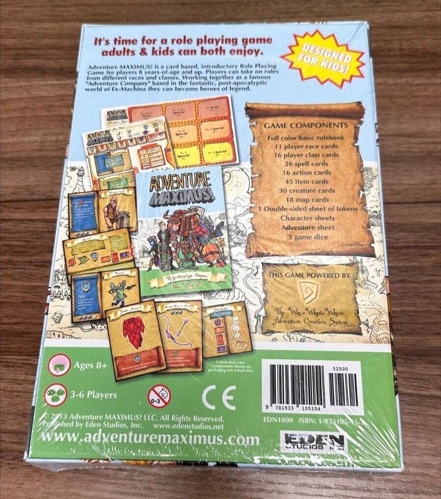 Adventure Maximus Card-Based Role Playing Game Starter Set Sealed