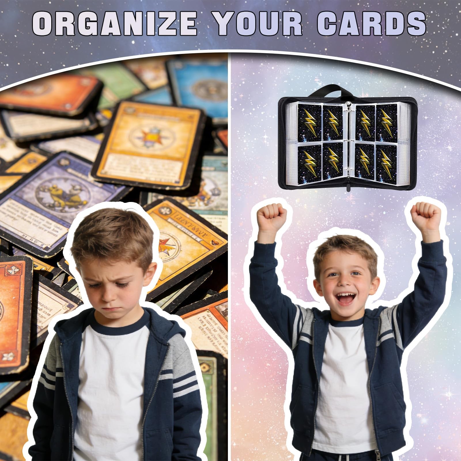 Card Binder for Trading with 440 Cards Capacity 55 Pages,Zipper 440-star
