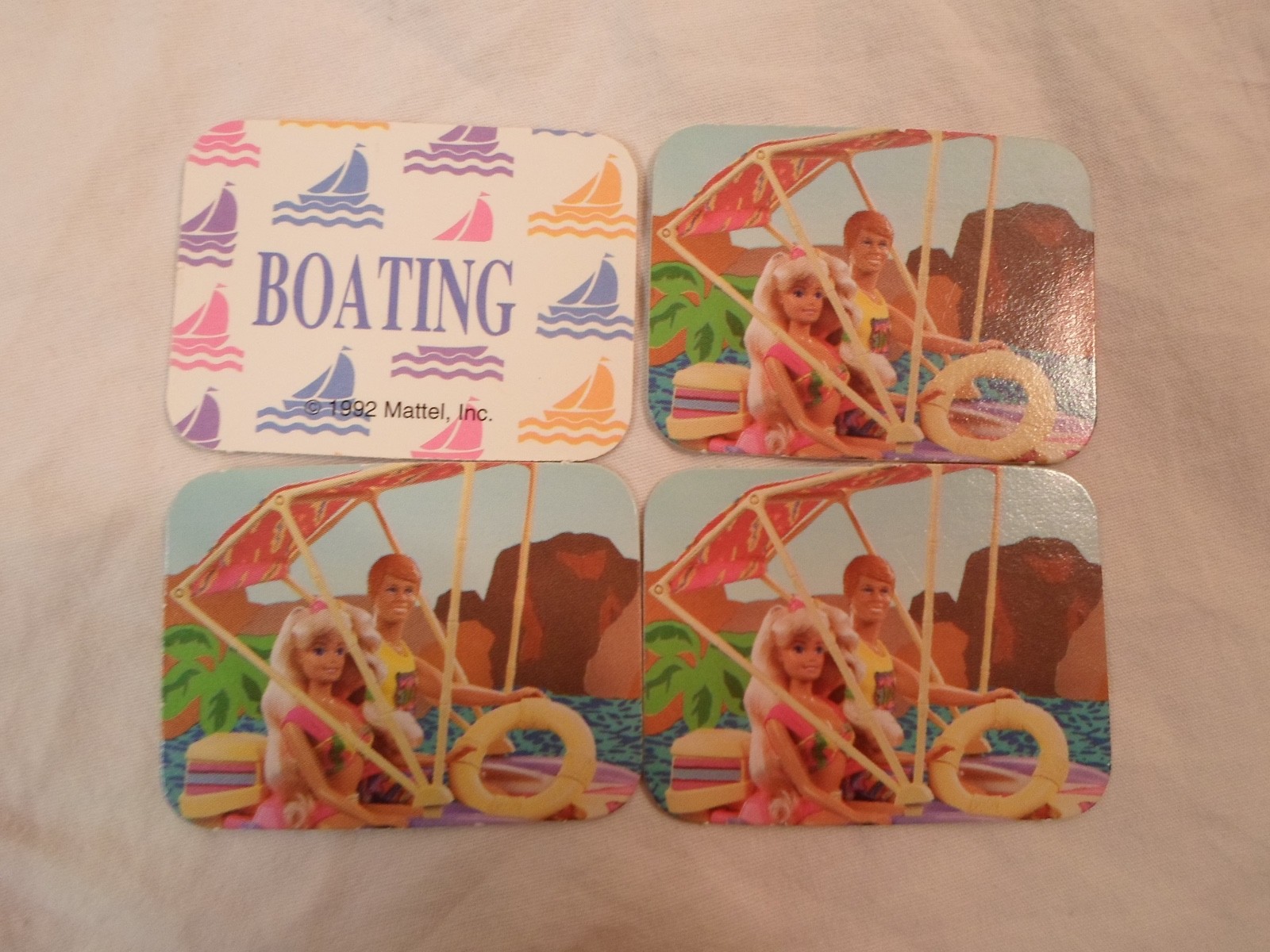 *Replacement Parts* Barbie Dream Board Game 1992 **Lot of 4 Boating Date Cards**