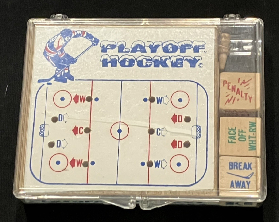 Vintage 1970s Crestline Playoff Hockey Dice Peg Game Plastic Carrying Case Sport