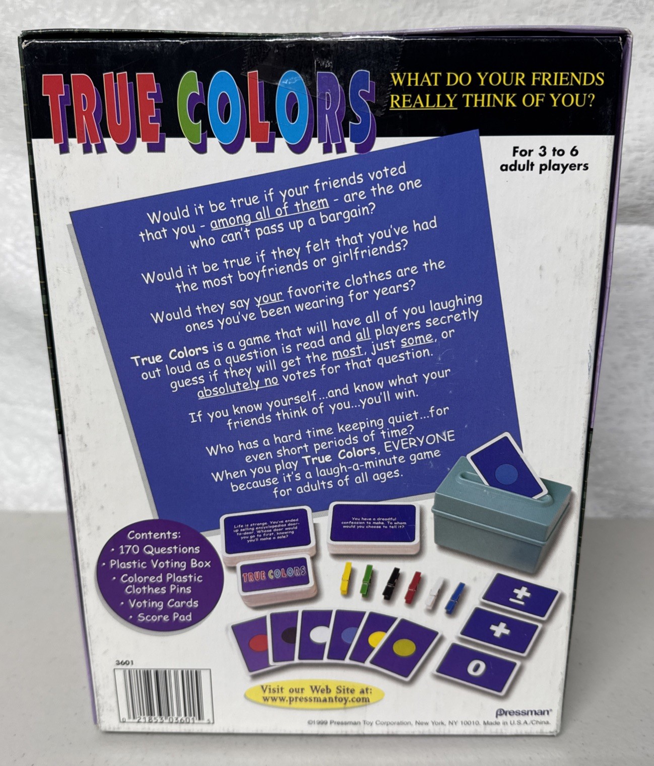 Vintage “True Colors” Game by Pressman 1999 Edition Complete Adult