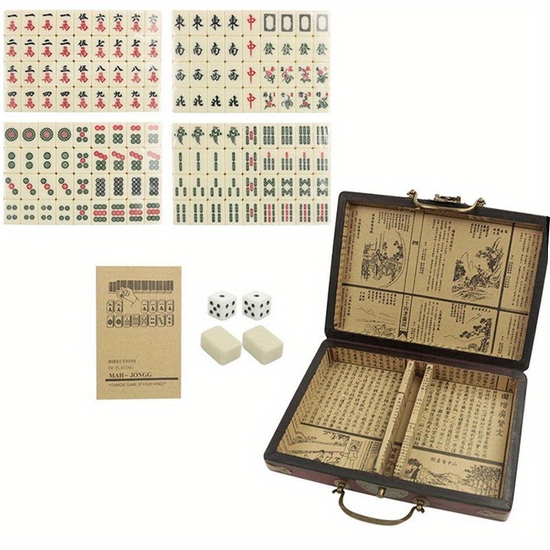Mini Chinese Mahjong Set, Sturdy Construction of Easy To Read Mahjong Game