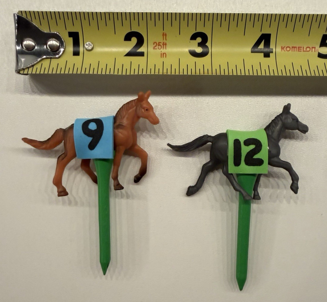 Custom Horse Game Pieces Tokens Race Derby – handmade #’s saddles GREEN tees
