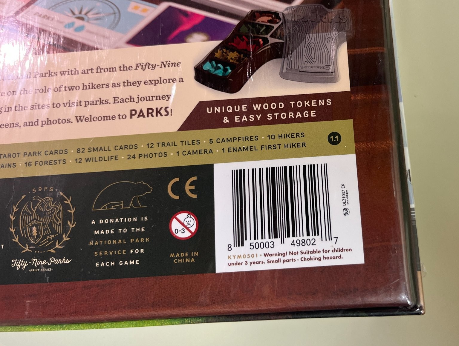 Keymaster Games Parks 59 National Parks Artwork Henry Audobon Hiking Board Game