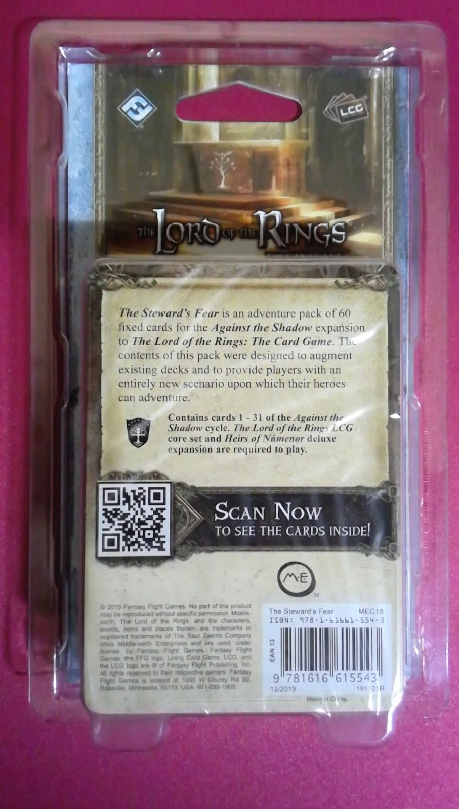 The Lord of the Rings LCG The Steward’s Fear Adventure Pack New, Sealed