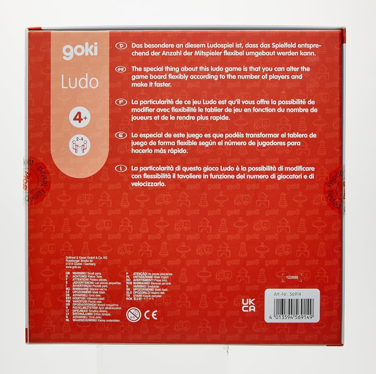goki 56914 Ludo Board Game, Mixed