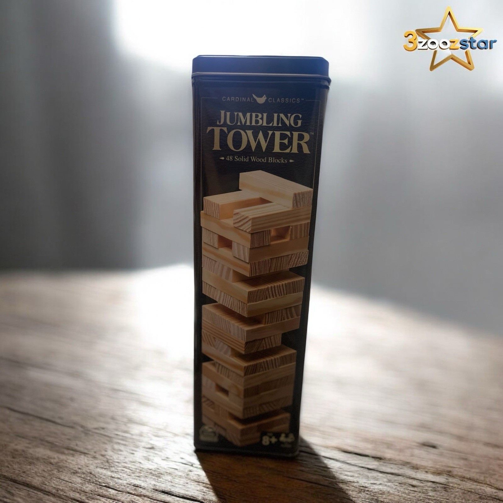 Spin Master Games Jumbling Tower Party Game – 48 Solid Wood Pieces Blocks