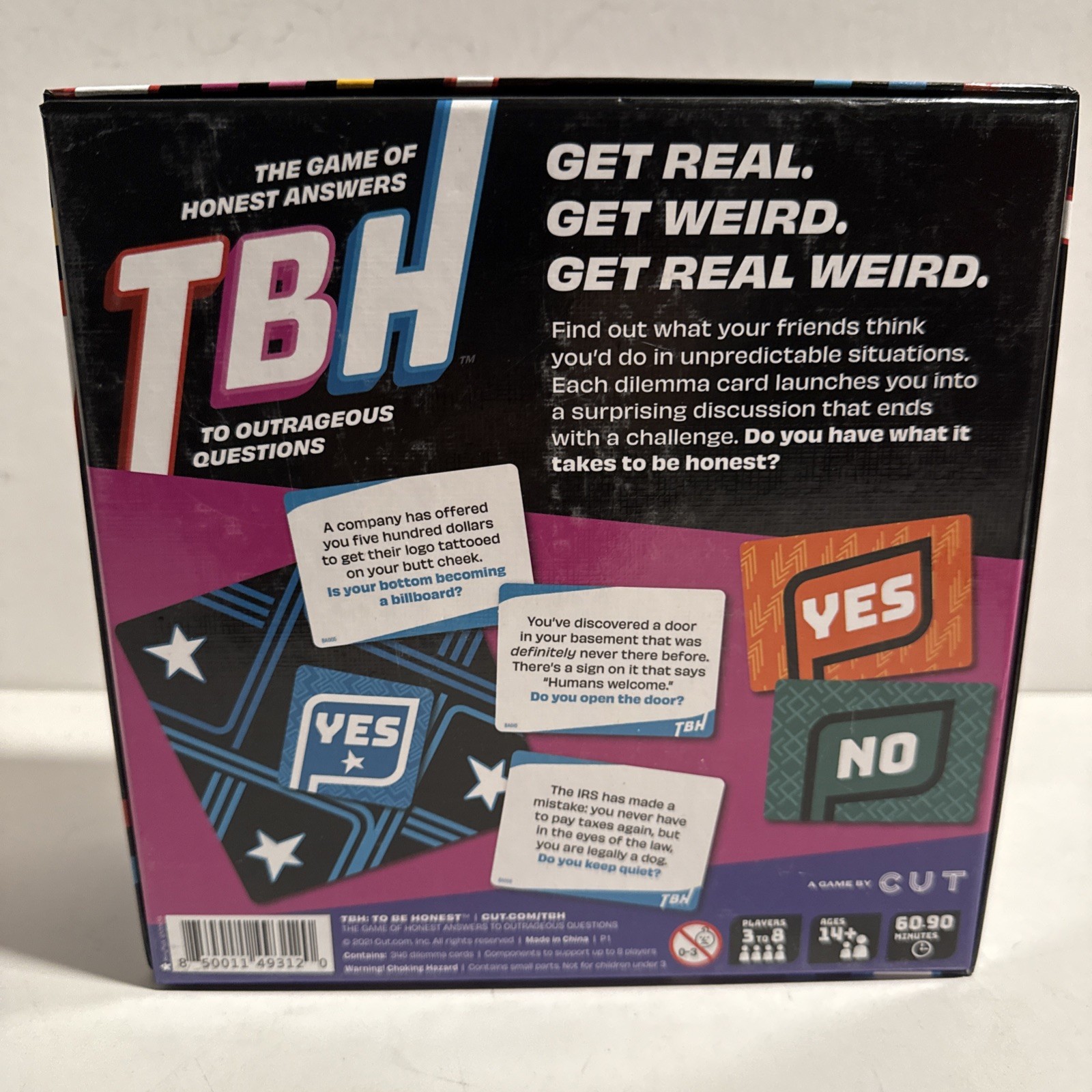 NEW TBH THE GAME OF HONEST ANSWERS TO OUTRAGEOUS QUESTIONS 3-8 PLAYERS AGES 14+