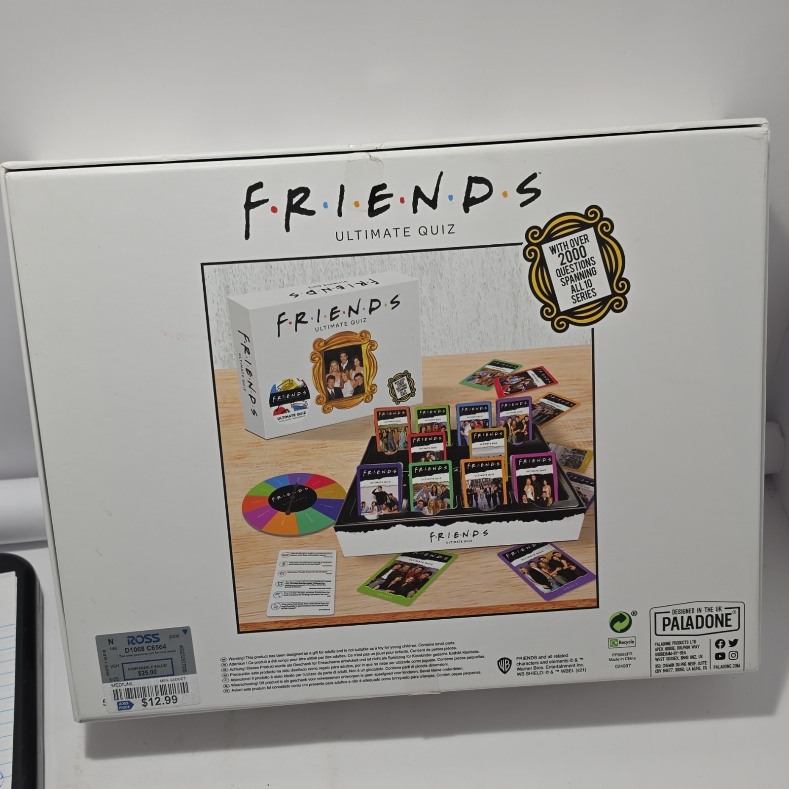 Paladone Friends Ultimate Quiz Game w/ Spinning Wheel, 2+ Players, Age 12+, 2019